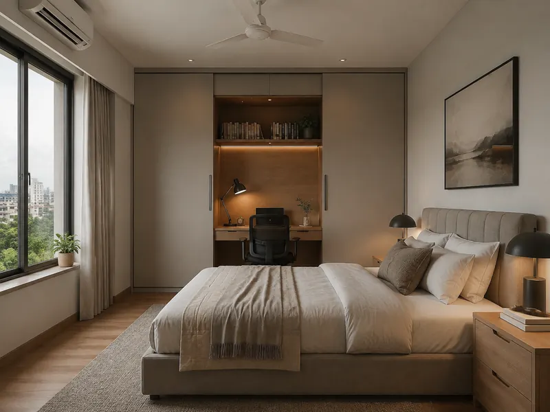Work-to-rest blue bedroom colour inspiration