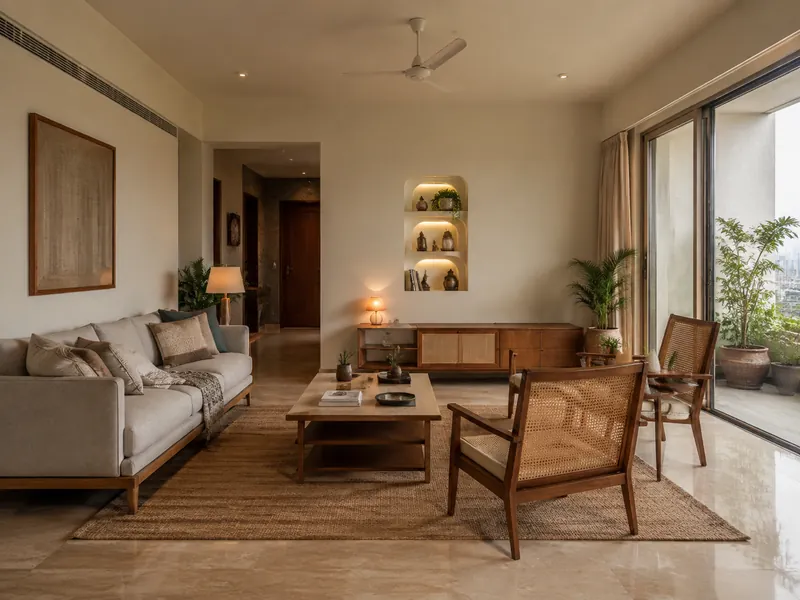 Warm craft neutrals living room colour inspiration