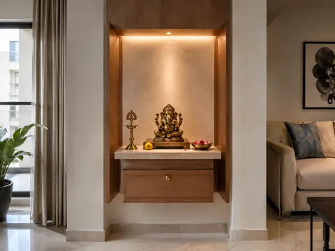 The quiet wall mandir — design concept